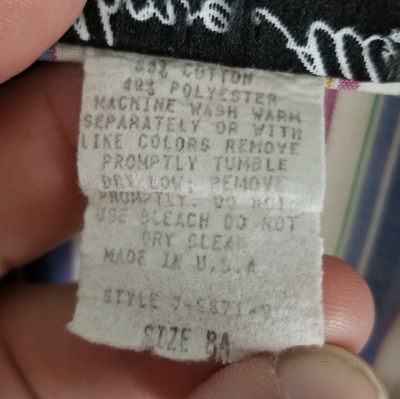 VINTAGE | short sleeve striped button up blouse - Picture 7 of 7